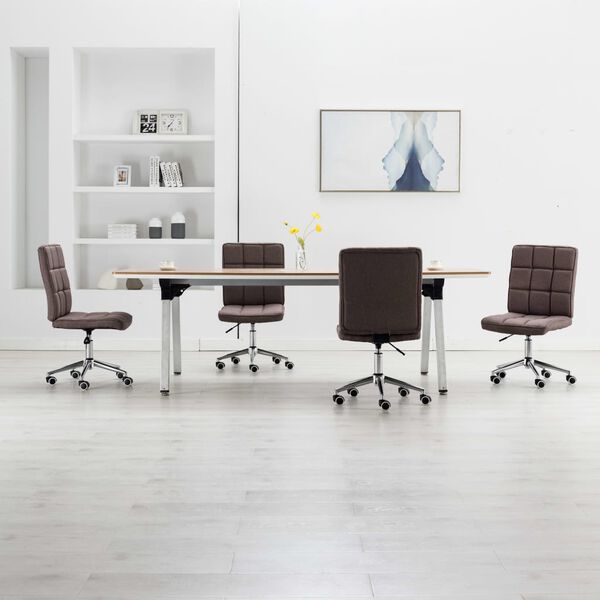 vidaXL Otočn&eacute; j&iacute;deln&iacute; židle 4 ks taupe textil