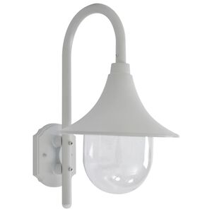 vidaXL Zahradn&iacute; n&aacute;stěnn&aacute; lampa E27 42 cm hlin&iacute;kov&aacute; b&iacute;l&aacute;