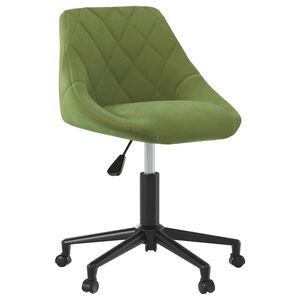 vidaXL Otočn&aacute; kancel&aacute;řsk&aacute; židle světle zelen&aacute; samet