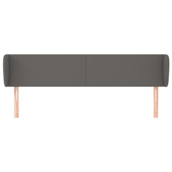 vidaXL Čelo postele typu u&scaron;&aacute;k &scaron;ed&aacute; 203x23x78/88 cm uměl&aacute; kůže