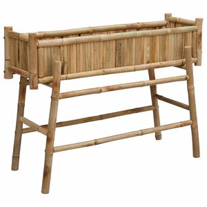 vidaXL Zahradn&iacute; květin&aacute;č s drž&aacute;kem Př&iacute;rodn&iacute; 100 x 38 x 74 cm Bambus
