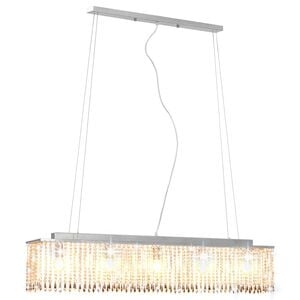 vidaXL Stropn&iacute; lampa s kři&scaron;ť&aacute;lov&yacute;mi kor&aacute;lky stř&iacute;brn&aacute; 104 cm E14