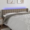 vidaXL Čelo postele s LED taupe 203 x 16 x 78/88 cm textil