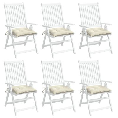 vidaXL Podušky na židli 6 ks krémově bílé 50 x 50 x 7 cm látka oxford