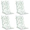 vidaXL Podu&scaron;ky na židli s vysok&yacute;m opěradlem 4 ks vzor listů textil