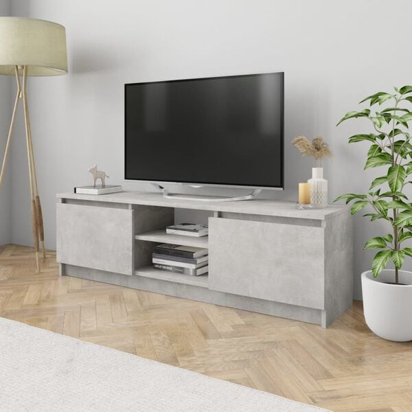vidaXL TV stolek betonově &scaron;ed&yacute; 120 x 30 x 35,5 cm dřevotř&iacute;ska