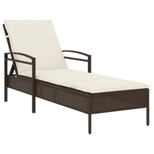 vidaXL Zahradn&iacute; leh&aacute;tko s podu&scaron;kou hněd&eacute; 63 x 200 x 81 cm polyratan