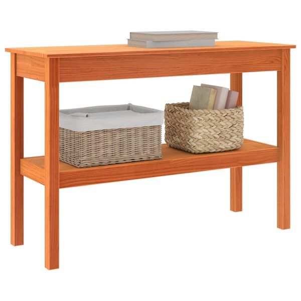 vidaXL Konzolov&yacute; stolek s polic&iacute; Voskově hněd&aacute; 110 x 40 x 75 cm