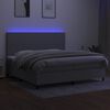 vidaXL Box spring postel s matrac&iacute; a LED světle &scaron;ed&aacute; 200x200 cm textil