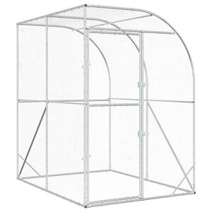 vidaXL Kuřec&iacute; kurn&iacute;k Stř&iacute;brn&aacute; 200 x 200 x 215 cm Pozinkovan&aacute; ocel