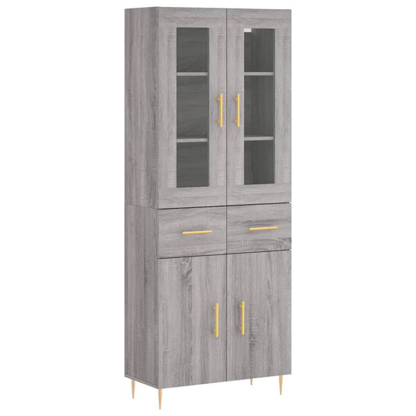 vidaXL Skř&iacute;ň highboard &scaron;ed&aacute; sonoma 69,5 x 34 x 180 cm kompozitn&iacute; dřevo