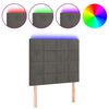 vidaXL Čelo postele s LED tmavě &scaron;ed&eacute; 90x5x118/128 cm samet
