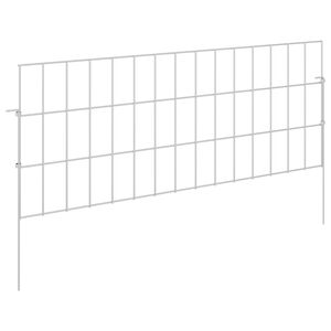 vidaXL Zahradn&iacute; plot se sloupky 12 ks 75 x 30 cm Pozinkovan&aacute; ocel