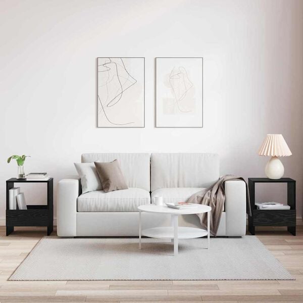 vidaXL Reg&aacute;l na časopisy 2 pcs Čern&yacute; dub 35 x 30 x 45 cm