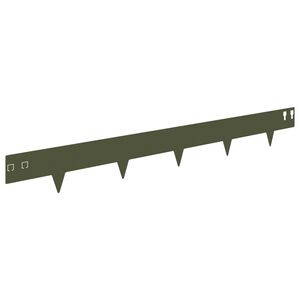 vidaXL Okraj tr&aacute;vn&iacute;ku 50 pcs 100 x 12 cm Ocel Olivově zelen&aacute;