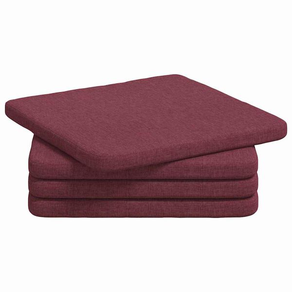 vidaXL Polštáře na sedadla 4 pcs Víno Červené 40 x 40 x 3 cm textil