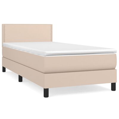 vidaXL Box spring postel s matrací cappuccino 100x200 cm umělá kůže