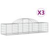 vidaXL Klenut&eacute; gabionov&eacute; ko&scaron;e 3 ks 200x50x40/60 cm pozinkovan&eacute; železo