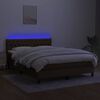 vidaXL Box spring postel s matrac&iacute; a LED tmavě hněd&aacute; 140x190 cm textil