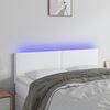 vidaXL Čelo postele s LED b&iacute;l&eacute; 144x5x78/88 cm uměl&aacute; kůže