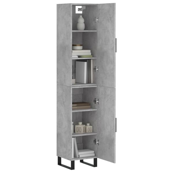 vidaXL Skř&iacute;ň highboard betonově &scaron;ed&aacute; 34,5x34x180 cm kompozitn&iacute; dřevo