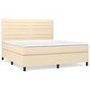 vidaXL Box spring postel s matrac&iacute; kr&eacute;mov&aacute; 160x200 cm textil