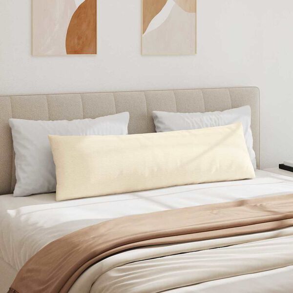 vidaXL Pohovkové polštáře 2 pcs Krémová 145 x 40 cm Žebrovaná látka