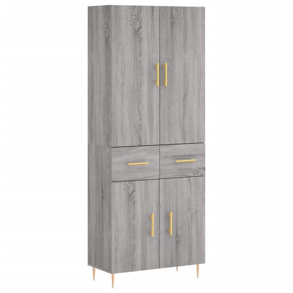 vidaXL Skř&iacute;ň highboard &scaron;ed&aacute; sonoma 69,5 x 34 x 180 cm kompozitn&iacute; dřevo