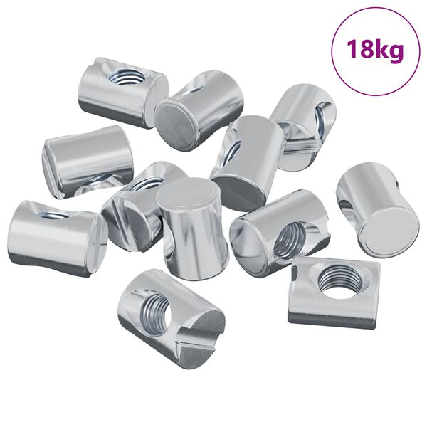 vidaXL Plechov&eacute; matice 3462 pcs Stř&iacute;brn&aacute; M6 x 13 mm Kov