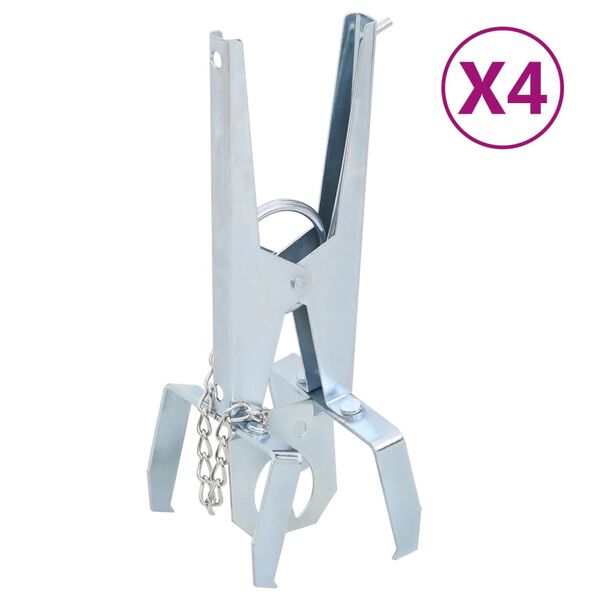 vidaXL Pasti na krtky 4 ks stř&iacute;brn&eacute; pozinkovan&aacute; ocel