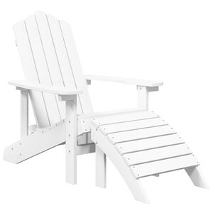 vidaXL Zahradn&iacute; křeslo Adirondack s podnožkou HDPE b&iacute;l&eacute;