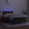 vidaXL Box spring postel s matrac&iacute; a LED tmavě &scaron;ed&aacute; 100x200 cm samet