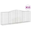 vidaXL Klenut&eacute; gabionov&eacute; ko&scaron;e 15ks 400x50x140/160cm pozinkovan&eacute; železo