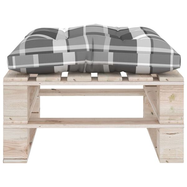 vidaXL Zahradn&iacute; taburet z palet s &scaron;edě k&aacute;rovanou podu&scaron;kou borovice