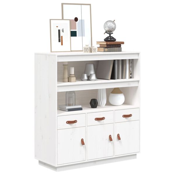 vidaXL Skř&iacute;ň highboard b&iacute;l&aacute; 100 x 40 x 108,5 cm masivn&iacute; borov&eacute; dřevo