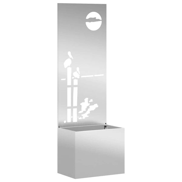 vidaXL Soukrom&iacute; na zahradě Stř&iacute;brn&aacute; 50 x 140 cm Pozinkovan&aacute; ocel