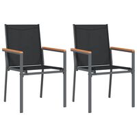 vidaXL Zahradní židle 2 ks černé 55 x 61,5 x 90 cm textilen a ocel