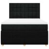 vidaXL Box spring postel s matrac&iacute; čern&aacute; 140 x 190 cm textil