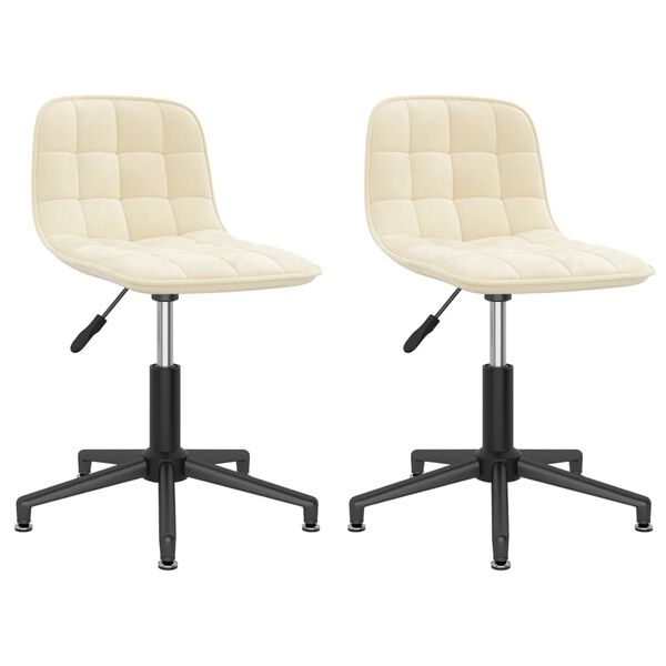 vidaXL Otočn&eacute; j&iacute;deln&iacute; židle 2 ks kr&eacute;mov&eacute; samet