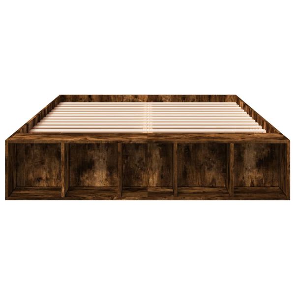 vidaXL R&aacute;m postele kouřov&yacute; dub 150 x 200 cm kompozitn&iacute; dřevo