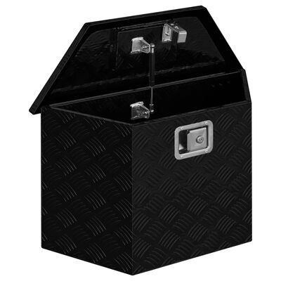 vidaXL Přepravní hliníkový box 70 x 24 x 42 cm lichoběžníkový černý