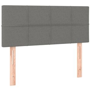 vidaXL Čelo postele tmavě &scaron;ed&eacute; 100x5x78/88 cm textil