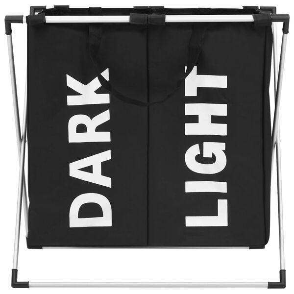 vidaXL Ko&scaron; na tř&iacute;děn&iacute; pr&aacute;dla se 2 přihr&aacute;dkami čern&yacute;