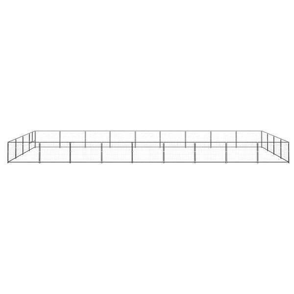 vidaXL Ps&iacute; kotec čern&yacute; 36 m&sup2; ocel