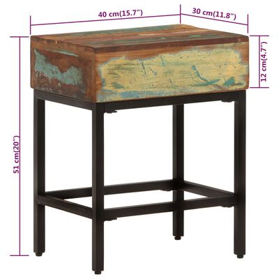 vidaXL Odkládací stolek 40 x 30 x 51 cm masivní recyklované dřevo