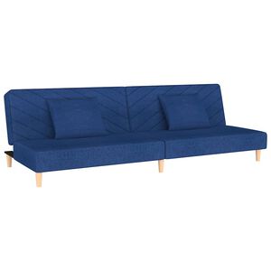 vidaXL 2m&iacute;stn&aacute; rozkl&aacute;dac&iacute; pohovka se 2 pol&scaron;t&aacute;ři modr&aacute; textil