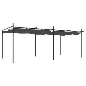 vidaXL Pergola se zatahovac&iacute; střechou antracitov&aacute; 589 x 292 x 230 cm