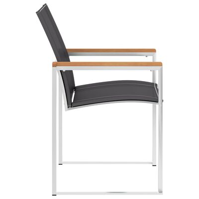 vidaXL Zahradní židle 2 ks textilen a nerezová ocel šedé