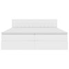 vidaXL Postel s &uacute;ložn&yacute;m prostorem &Uacute;plně b&iacute;l&aacute; 200 x 200 cm Uměl&aacute; kůže