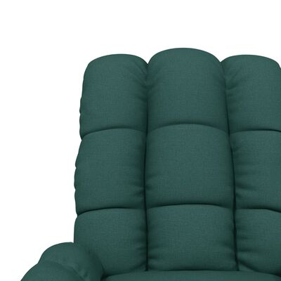 vidaXL Elektrické masážní křeslo tmavě zelené textil
